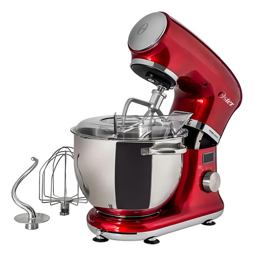 Batedeira Planetária Digital Oster Bowl Inox 5l C/ Pedestal Cor Vermelho