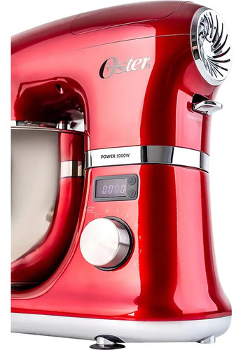 Batedeira Planetária Digital Oster Bowl Inox 5l C/ Pedestal Cor Vermelho