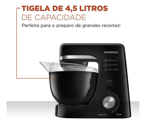 Batedeira Planetária, Mondial, 700W - BP-03-B