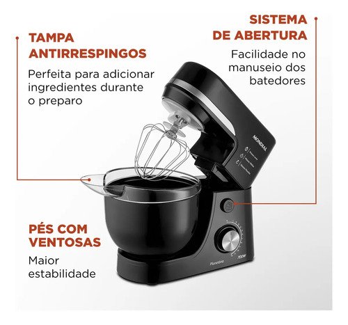 Batedeira Planetária, Mondial, 700W - BP-03-B