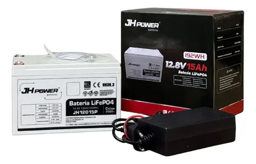 Bateria de litio lifepo4 jh power 128v 15ah 192wh