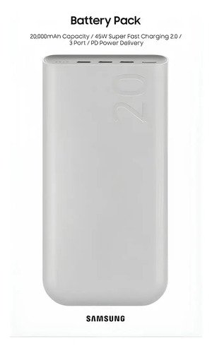 Bateria Externa Samsung 20000mah Portátil Super Rápido 45w