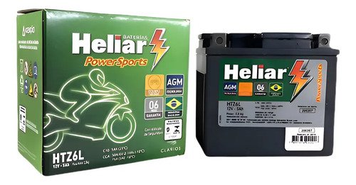 Bateria heliar htz6l 12v 5ah moto honda fan bros xre 125150