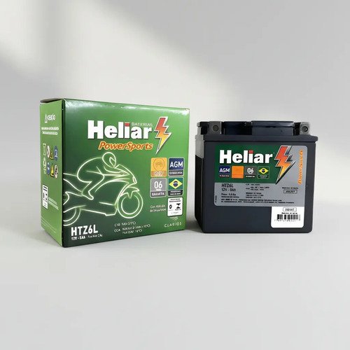 Bateria Heliar Htz6l 12v 5ah Moto Honda Fan Bros Xre 125/150