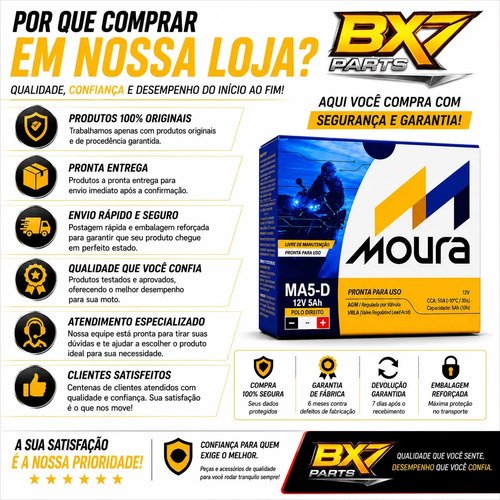 Bateria Moto Titan Fan Biz Bros Fazer 125 150 160 Mix Flex