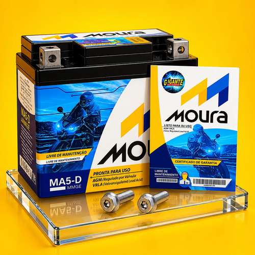 Bateria moura moto 5ah honda cg titan fan biz bros 150 160