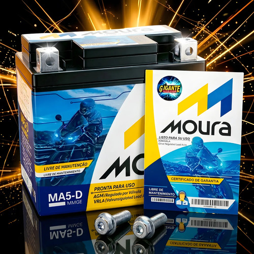 Bateria Moura Moto 5ah Honda Cg Titan Fan Biz Bros 150 160