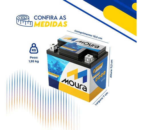 Bateria Moura Titan Fan Biz Bros Fazer 125 150 160 Flex Xre