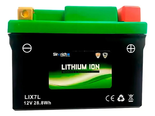 Bateria skyrich litio 12v 7ah ultra leve para motos yamaha h