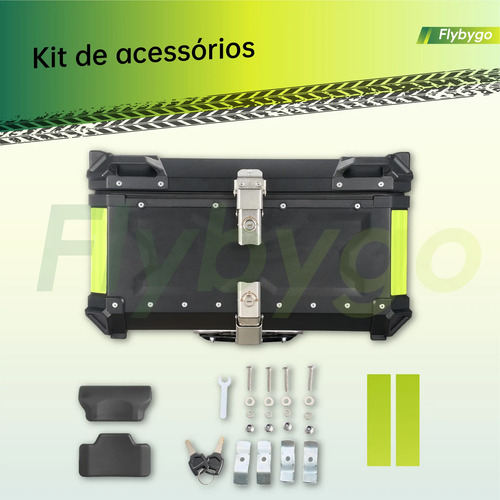 Baú Bauleto 65 Litros Aluminio Base Universal Todas As Motos