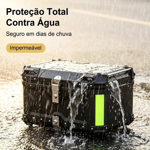 Baú Bauleto 65 Litros Aluminio Base Universal Todas As Motos