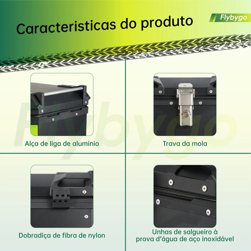 Baú Bauleto 65 Litros Aluminio Base Universal Todas As Motos
