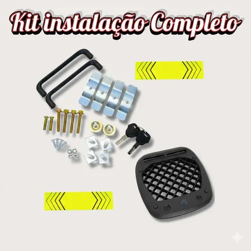 Baú Bauleto Traseiro Moto 45l Com Base Forrado Profissional