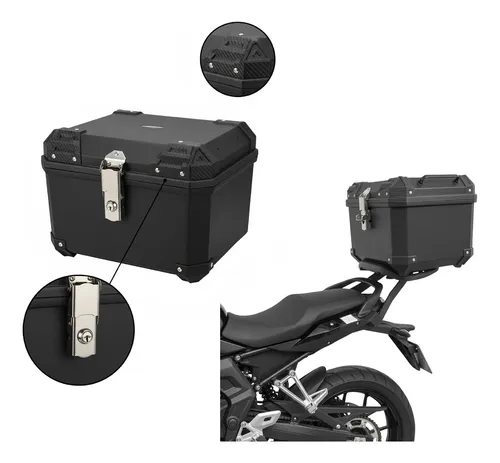 Baú Bauleto Traseiro Moto 45l Com Base Forrado Profissional
