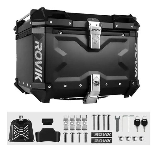 Bau moto top case traseiro 45 l base encosto big trail cor p
