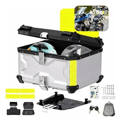 Bau para moto 65l aluminio base universal top case maletero 1