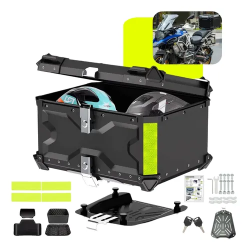 Bau para moto 65l aluminio base universal top case maletero