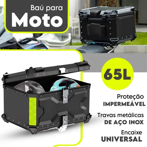 Bau Para Moto 65l Alumínio Base Universal Top Case Maletero