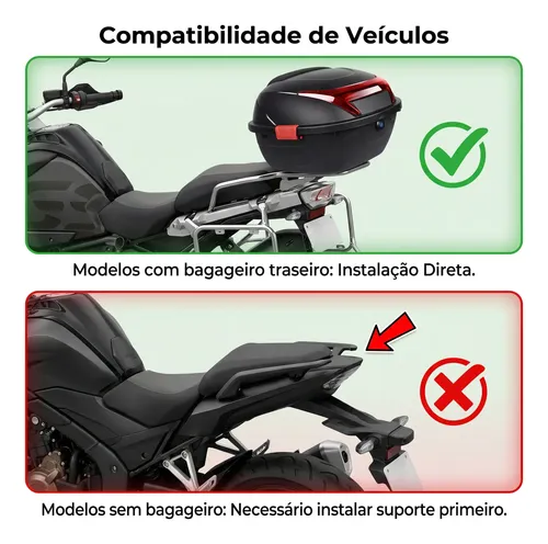 Baú Traseiro Para Moto 28l Com Encosto