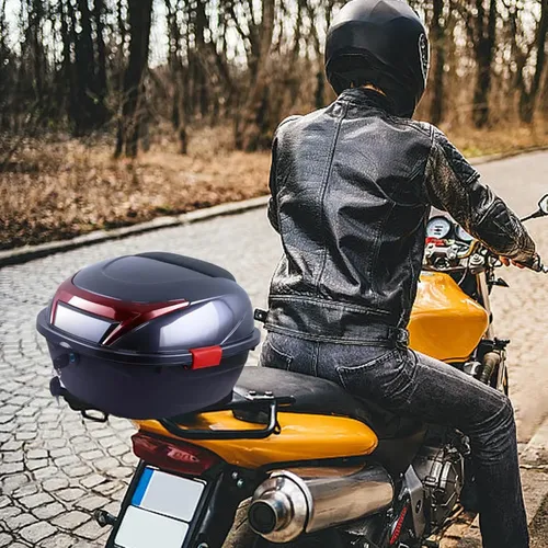 Baú Traseiro Para Moto 28l Com Encosto