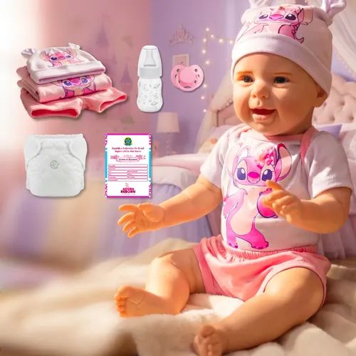 Bebe reborn menino realista de silicone stitch pode molhar