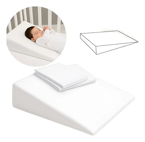 Bebe travesseiro anti refluxo rampa berco carrinho 2 fronhas
