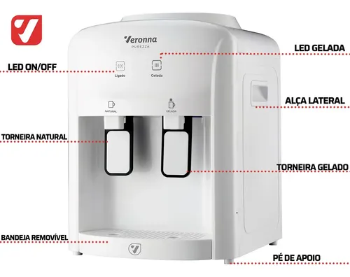 Bebedouro De Água Gelada Natural 10l/20l Eletrônico Bivolt