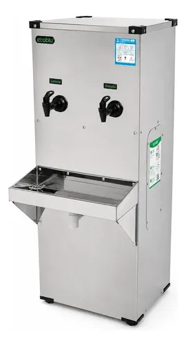 Bebedouro De Coluna Inox 25l 220v 2 Torneiras Geladas Ecoblu