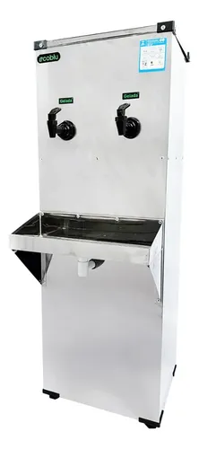 Bebedouro De Coluna Inox 25l 220v 2 Torneiras Geladas Ecoblu