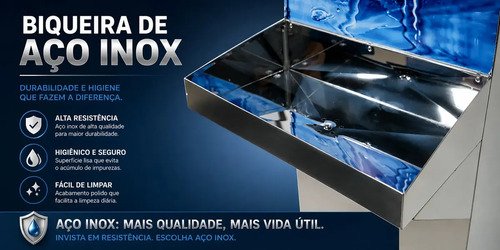 Bebedouro Industrial Coluna 25L Inox 1 gelada 1 natural com Filtro e Alta Pressão