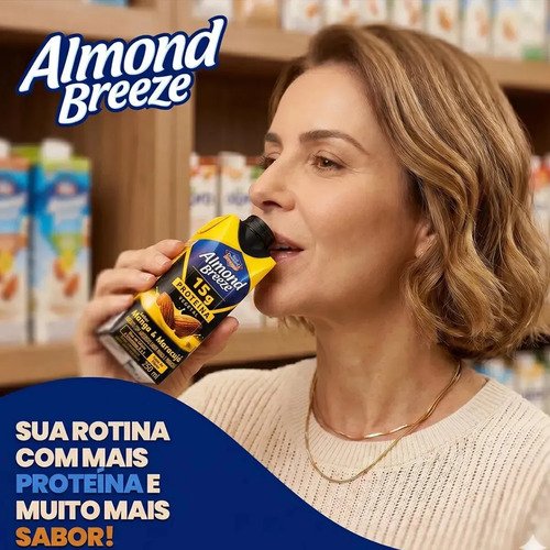 Bebida Proteica Vegana Almond Breeze Manga E Maracujá 15g Proteína Caixa Com 12