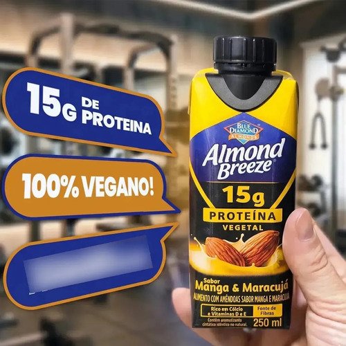 Bebida Proteica Vegana Almond Breeze Manga E Maracujá 15g Proteína Caixa Com 12