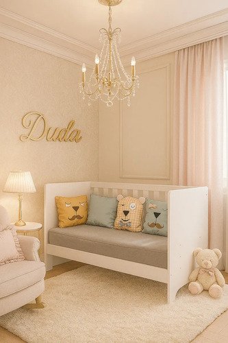 Berço 3 em 1 para Colchão 60 x 130cm vira sofá e minicama 3 anos de garantia Multimóveis Branco