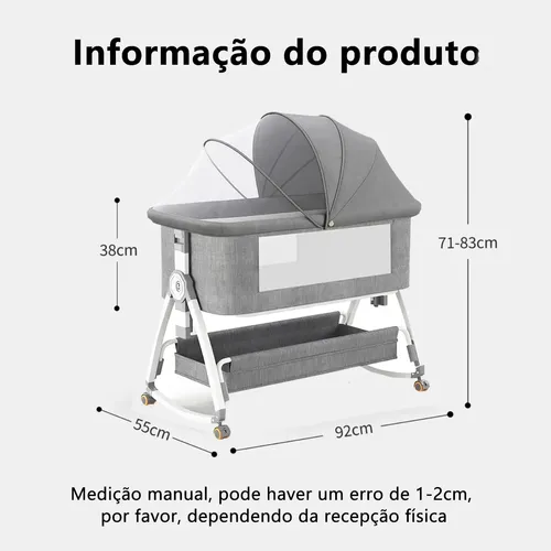 Berço Portátil Ajustável Moses Com Mosquiteiroe Portátil