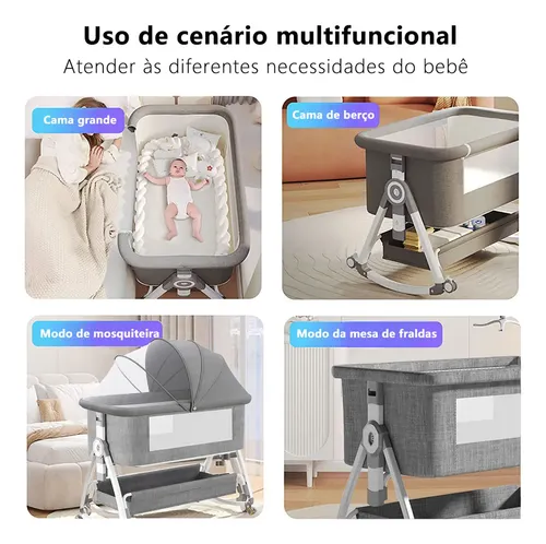 Berço Portátil Ajustável Moses Com Mosquiteiroe Portátil