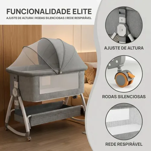 Berço Portátil Ajustável Moses Com Mosquiteiroe Portátil