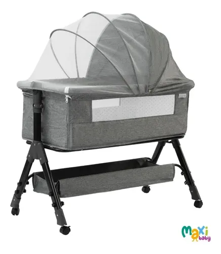 Berco portatil funcional maxy baby cinza belle