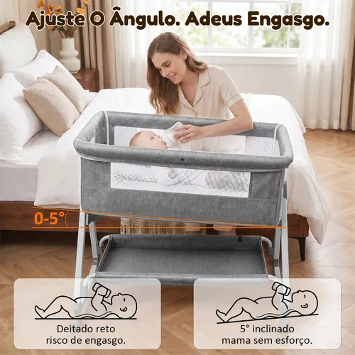 Berço Portátil Moisés Ajustável Com Balanço E Fraldário