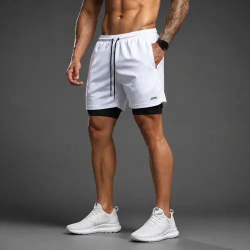 Bermuda Masculina 2 Em 1 Compressão Short Dry Fit Academia