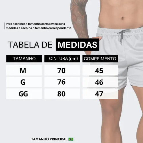 Bermuda Masculina 2 Em 1 Compressão Short Dry Fit Academia
