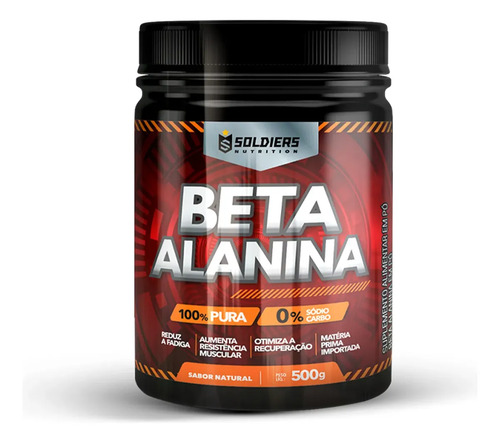 Beta alanina 500g suplemento em po soldiers nutrition