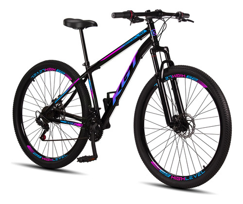 Bicicleta aro 29 aco carbono freios a disco suspensao 21 vel