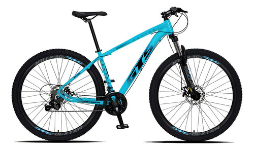 Bicicleta aro 29 gts dexter 24 marchas freio a disco cor azu