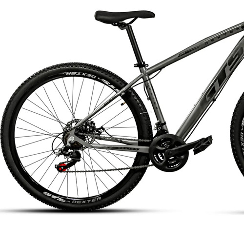 Bicicleta aro 29 Gts Dexter 24 velocidades freio a disco cor grafite com preto tamanho do quadro 17