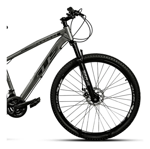 Bicicleta aro 29 Gts Dexter 24 velocidades freio a disco cor grafite com preto tamanho do quadro 17