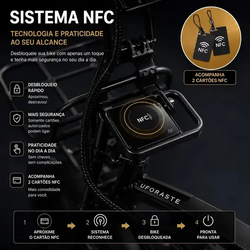 Bicicleta Bike Elétrica V9 Max 1000w Lançamento Ufofast Nfc