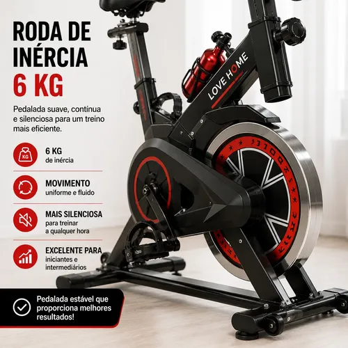 Bicicleta Bike Ergométrica 6kg Ajustável Resistente Academia