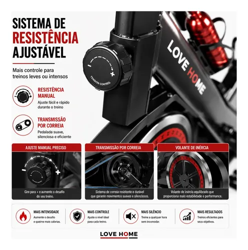 Bicicleta Bike Ergométrica 6kg Ajustável Resistente Academia