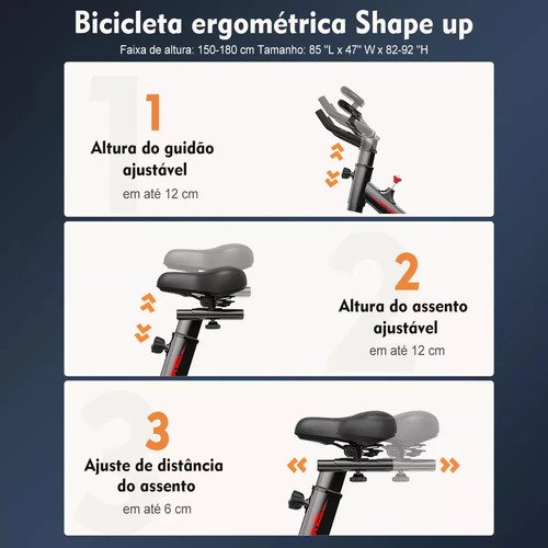 Bicicleta Bike Spinning Exercício Fitness Ergométrica Evo Cor Preto/vermelho