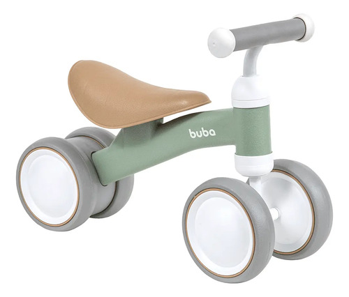 Bicicleta de equilibrio 4 rodas buba retro sem pedal verde